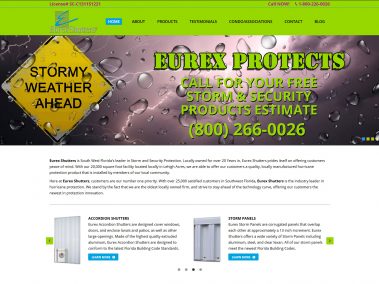 Eurex Shutters Website Screenshot